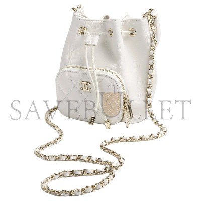 CHANEL 25B BUCKET BAG IN GRAINED EMBOSSED SHINY CALFSKIN AP4775 (12.5*10*7.5cm)